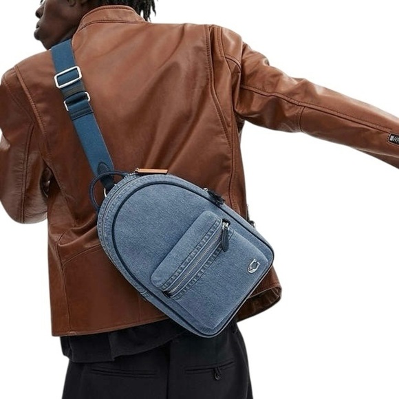 NWT $395 Coach Denim Charter Unisex Crossbody Sling Pack - Picture 2 of 13